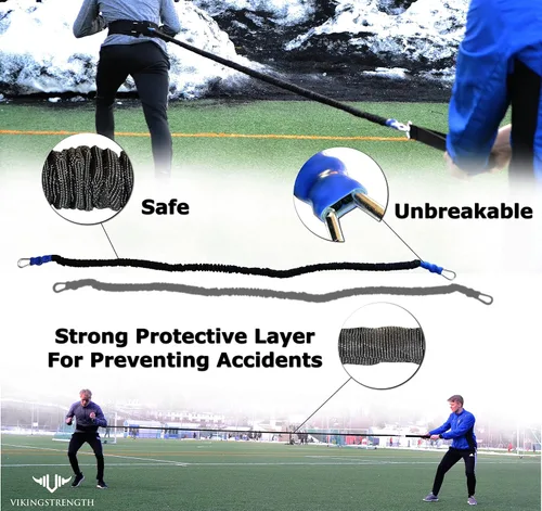 Miniatura 2 de Vikingstrength - Banda Bungee de Resistencia para Entrenamiento de Carrera de 360° (Cintura) para Velocidad, Agilidad Física, Fuerza de Velocidad