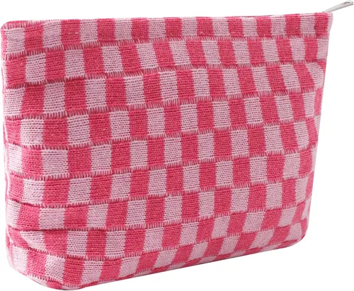 Miniatura 29 de Bolsas de cosméticos para mujer, bolsa de cosméticos de pana, bolsos estéticos para mujer, bolsos de mano con puntos sonrientes, organizador