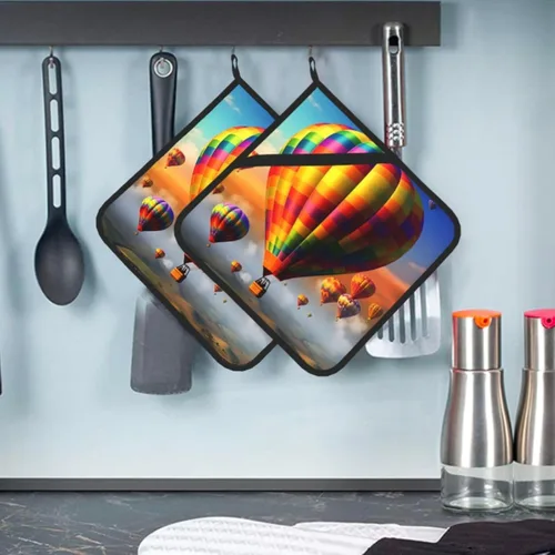 Miniatura 11 de Juego de 2 soportes para ollas resistentes al calor, para cocinar en el microondas, surfista hawaiano en soportes ondulados para ollas para horno