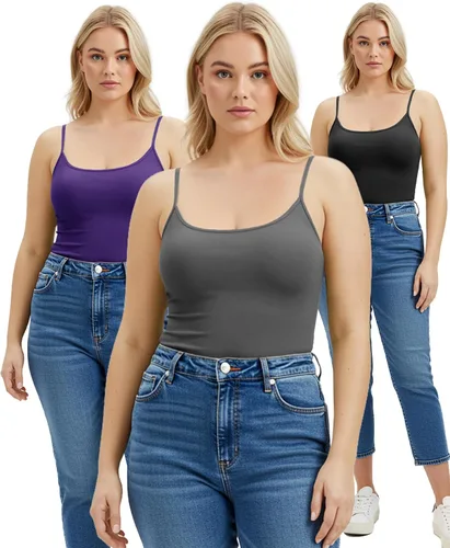 Miniatura 357 de Emmalise Camisola larga casual básica para mujer, con tirantes ajustables, top en capas