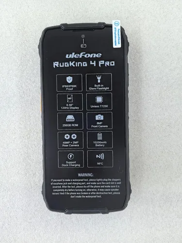 Miniatura 2 de Ulefone Rugking 4 Pro 8+128GB 6.56" HD+ 120Hz pantalla, batería 10000mAh, cámara principal de 48MP Android 15 OS desbloqueado Smartphone-Negro