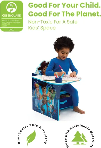 Miniatura 5 de Delta Children - Silla de escritorio con cubo de almacenamiento + Organizador de almacenamiento de juguetes con diseño de 6 contenedores