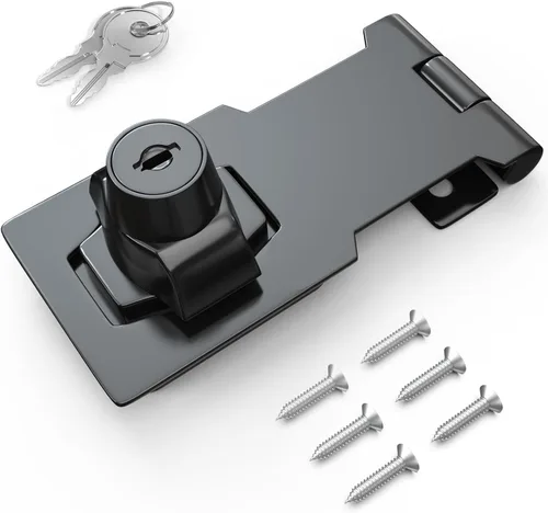 Miniatura 23 de Cerradura de cerrojo con llave de 2.5 pulgadas para armarios y puertas pequeñas, diseño de perilla giratoria, aleación de zinc resistente con hierro