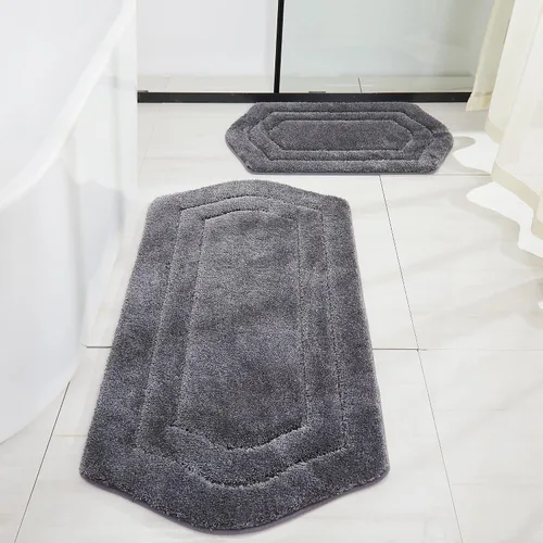 Miniatura 50 de COSY HOMEER Alfombras de Baño Extra Gruesas para Baño - Juegos de Alfombras Antideslizantes de Lino de Baño Suave Felpa 100% Poliéster Fuerte Sala