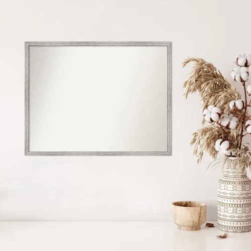 Miniatura 324 de Amanti Art Espejo de baño blanco para sobre el fregadero, 32 x 45 pulgadas, espejo de tocador rectangular blanco esbelto, marco de madera moderno