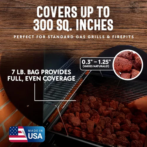 Miniatura 4 de FryOilSaver Co. - Rocas de lava volcánica natural de 7 libras para fogatas de gas y parrilla, piedras para chimeneas de propano en interiores