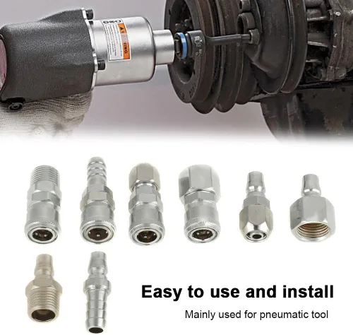 Miniatura 3 de 8PCS 1/2" manguera neumática compresor de aire acoplador rápido enchufe enchufe enchufe conjunto herramienta neumática ampliamente utilizada