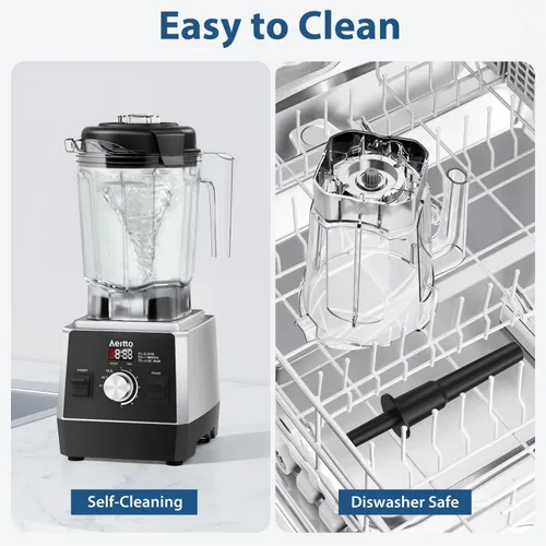 Miniatura 5 de Aeitto Licuadoras para cocina, licuadora profesional de encimera de 1800 W, licuadora de batidos de gran capacidad de 68 onzas con 3 programas y 7