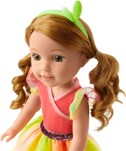 Miniatura 2 de American Girl WellieWishers - Muñeca Willa de 14.5 pulgadas con leotardo coral, falda de malla, diadema y botas, para mayores de 4 años