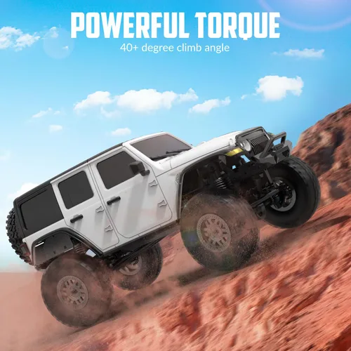 Miniatura 2 de RACENT 1/24 RC Crawler 4WD Todo Terreno RC Monster Truck de Escalada de Roca con Luz LED Impermeable Grado Pasatiempo Juguetes con 4