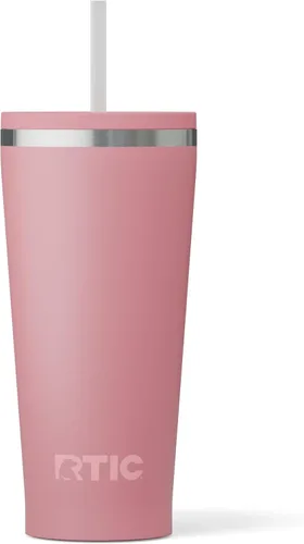 Miniatura 9 de RTIC Vaso Térmico Diario de 20 onzas de Acero Inoxidable Portátil con Aislamiento, Taza de Café de Viaje con Pajita, Forro de Cerámica, Tapa