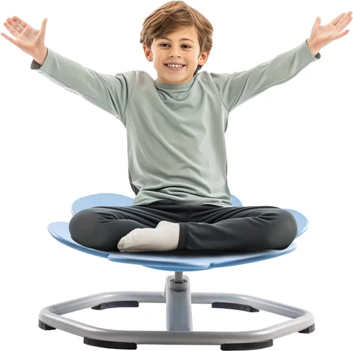 Miniatura 5 de ROBUD Silla giratoria sensorial para niños, silla giratoria para niños con autismo con diseño antideslizante, entrenamiento de coordinación