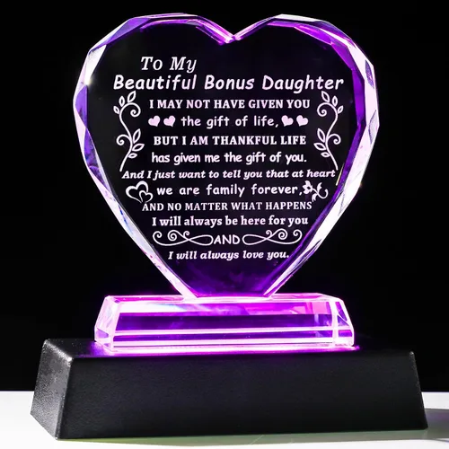 Miniatura 8 de YWHL Regalos de cumpleaños para mejor amiga con base LED, regalo de mejor amiga para mujeres, corazón de cristal, amistad, regalos BFF para mujeres