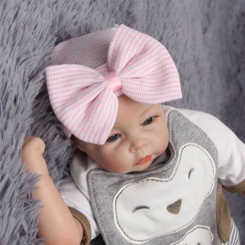Miniatura 38 de Evelin LEE boina de lana con lazo para niña recién nacida