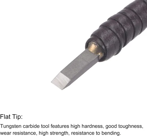 Miniatura 3 de uxcell Cuchillo para tallar cinceles de madera, punta plana de carburo de tungsteno de 0.157 in, herramienta de mano para carpintería, Graver 5.906