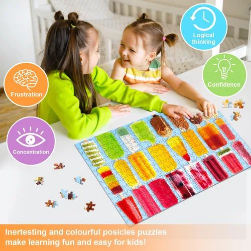 Miniatura 4 de Rompecabezas de 300 piezas, paletas y macarons para adultos, adolescentes y niños, idea de regalo feliz (paquete de 2) (Popsicle+Macaron)
