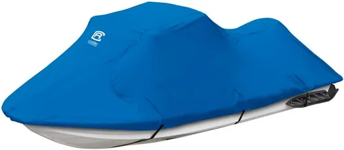 Classic Accessories Stellex - Funda para embarcación personal, Jet Ski, tejido de poliéster, resistente a la decoloración, color azul, Azul, L