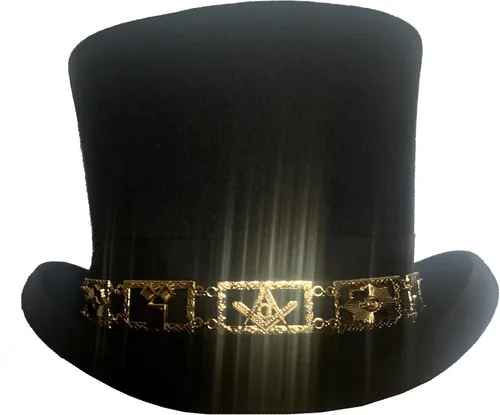 Miniatura 3 de GENUINE TEXAS BRAND Sombrero de oro masónico con joyas, Oro