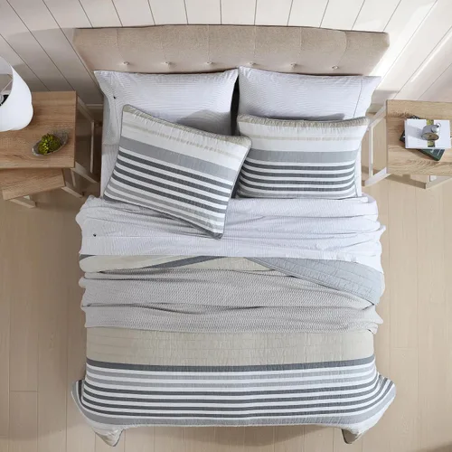 Miniatura 2 de Nautica - Juego de edredón individual, ropa de cama reversible de algodón con funda a juego, juego de ropa de cama moderno para todas las estaciones