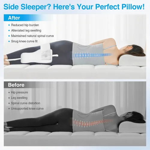 Miniatura 3 de Almohada de rodilla para dormir de lado, color blanco