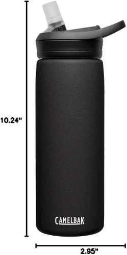 Miniatura 7 de CamelBak - Eddy+ - Botella de agua con aislante al vacío de acero inoxidable, 20 onzas, color negro