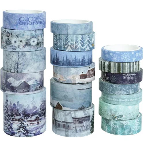 Miniatura 10 de Juego de 18 rollos de cinta Washi de otoño, adornos estampados de otoño, cintas adhesivas decorativas amarillas para artes, manualidades, diarios