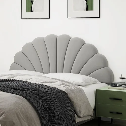 Miniatura 8 de Befurtori Cabecera Solo Tamaño Queen, Cabecera de Pétalo para Montar en la Pared Tamaño Queen/Matrimonial para Cama Ajustable Tapizada en Terciopelo