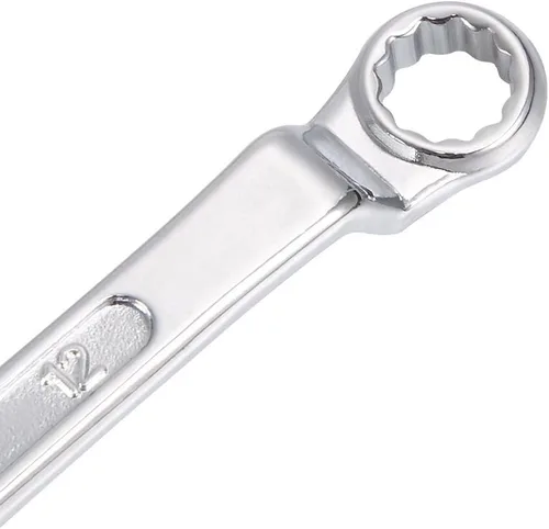 Miniatura 3 de uxcell Llave de extremo de caja doble con compensación de 10 mm x 12 mm, 12 puntos, métrica, cromada, acero Cr-V