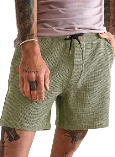 Miniatura 19 de JMIERR pantalones cortos casuales de 5"/ 7" para hombre, con cintura elástica de estilo gofrado, cordón de ajuste, pantalones cortos