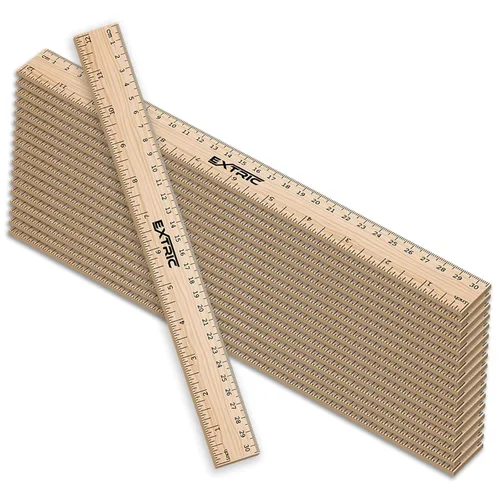 Reglas de 12 pulgadas, reglas a granel para el aula, regla de madera para niños, paquete de 25 unidades, ideal para la escuela, aula, medidas
