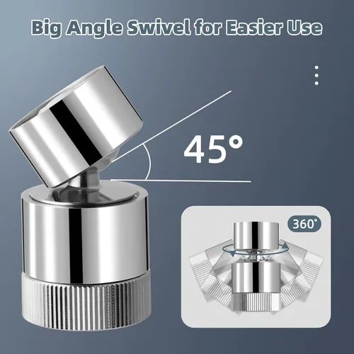 Miniatura 3 de Hibbent Aireador de doble flujo de agua para fregadero de cocina, aireador de grifo de baño giratorio de 360 grados, fácil control con una mano, 1.8