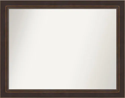 Miniatura 9 de Amanti Art Espejo de baño de bronce para sobre el fregadero, 24 x 24 pulgadas, espejo cuadrado de bronce Lara para tocador, marco de madera