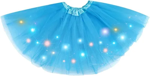 Miniatura 33 de Faldas de tutú LED para mujer, falda de tul con capas para baile de ballet, faldas iluminadas para disfraz de fiesta