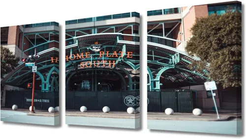 Miniatura 26 de TUMOVO American Sports - Decoración de pared Wrigley Stadium, 3 piezas, arte de pared de estadio de béisbol, cuadros para decoración del hogar