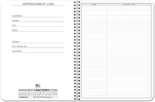 Miniatura 2 de BookFactory Libro de citas de 2 columnas/cuaderno de seguimiento de citas (formato de libro de dos columnas) – 100 páginas, 8.5 x 11 pulgadas