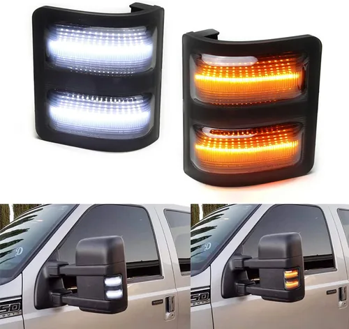 Xinctai Juego de luces LED para espejo lateral Switchback, señal de giro para Ford F150 2013-2014, Ford F250 F350 F450 F550 Super Duty 2008-2016,