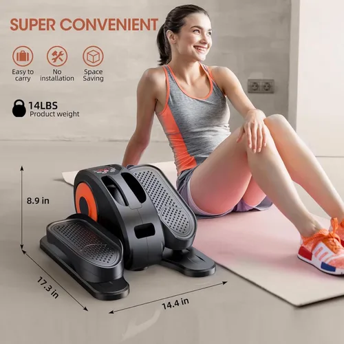 Miniatura 7 de Under Desk Elliptical Machine, 2-in-1 Electric Leg Exerciser for Seniors, Quiet & Compact Pedal Exerciser with Remote, 12 Speed Elliptical Exercise