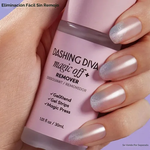 Miniatura 7 de Dashing Diva Flor Azul - Tiras de uñas de gel brillantes, sin rayos UV, resistentes al astillado, de larga duración, juego de manicura de 3 piezas