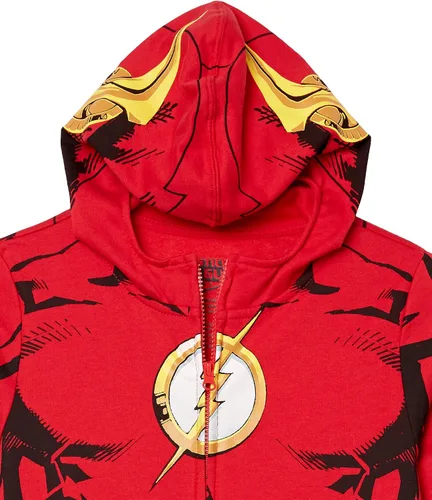 Miniatura 2 de DC Comics Little Flash Cosplay - Sudadera con capucha y capa para niños, talla 4-20