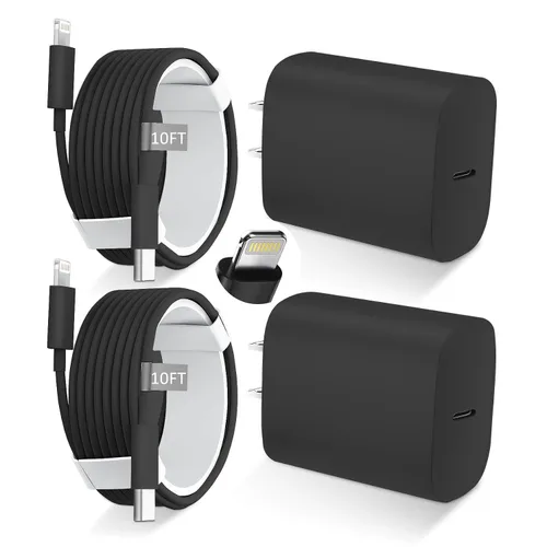 Miniatura 18 de DiHines Cargador rápido para teléfono 14 13 12 11, cable de carga Lightning de 3 pies con bloque de carga USB C de 20 W para teléfono 14/14 Pro