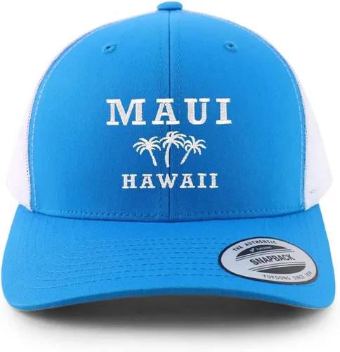 Miniatura 7 de Trendy Apparel Shop Maui Hawaii - Gorra de malla retro bordada con palmera