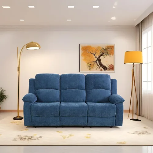 Miniatura 28 de Conjunto de sofá para sala de Estar, sillón reclinable de cuero transpirable, sofá de 3 plazas para cine en casa con portavasos para apartamento