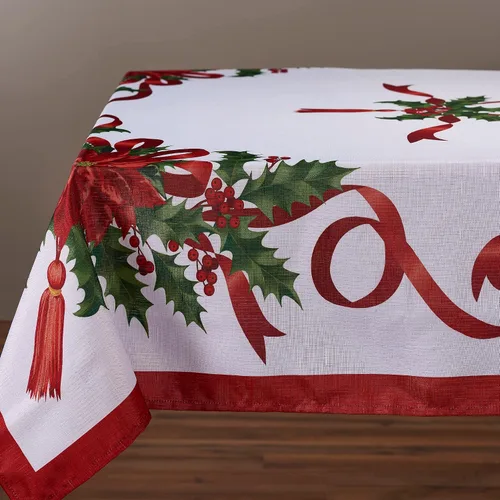 Miniatura 2 de Kadut - Mantel de cinta navideña (60 x 84 pulgadas) para mesas rectangulares de 5 pies, tela resistente, mantel de cinta antimanchas para cosecha