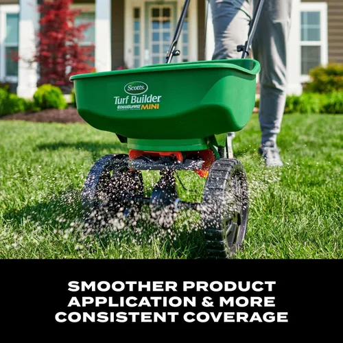 Miniatura 4 de Scotts Turf Builder EdgeGuard - Mini esparcidor de difusión para semillas, maleza y fertilizante, sal, derretimiento de hielo, esparcidor manual