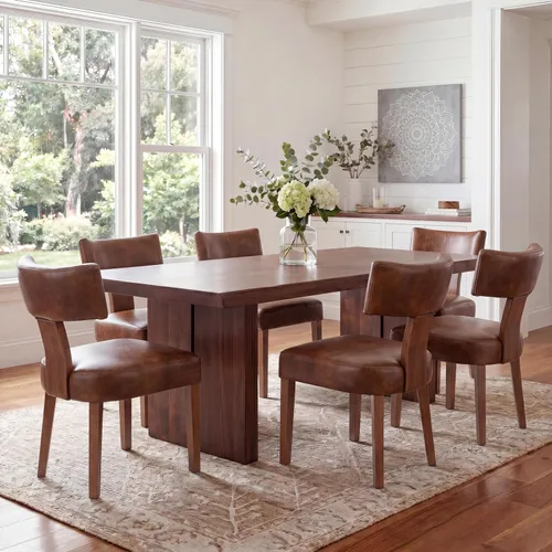 Miniatura 8 de VESCASA Juego de 2 sillas de comedor modernas de mediados de siglo, sillas de comedor tapizadas de lino con respaldo curvado ergonómico, patas