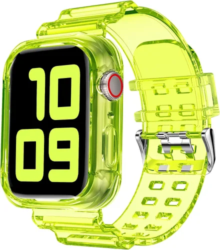 Miniatura 12 de DABAOZA - Correa compatible con Apple Watch de 49 mm, 46 mm, 45 mm, 44 mm, 42 mm, 41 mm, 40 mm, 38 mm, con protector, correa de TPU brillante