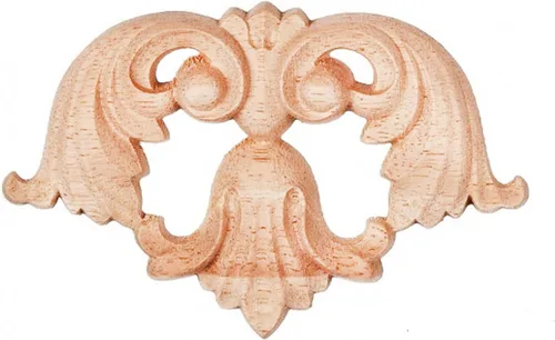 Miniatura 27 de Apliques de madera - Onlays tallados a mano (sin pintar) para puerta, pared, gabinete, chimenea y armario