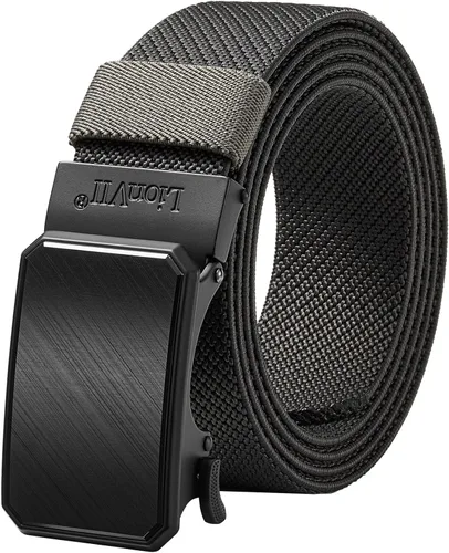 Miniatura 15 de LionVII Cinturón para hombre con trinquete elástico, cinturón elástico para el trabajo con hebilla automática para hombres, 1 3/8" ajustable