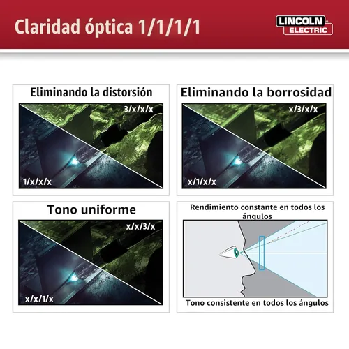Miniatura 5 de Lincoln Electric K3034-4 VIKING 3350 Casco de soldadura con oscurecimiento automático con tecnología de lente 4C, negro mate, extra grande