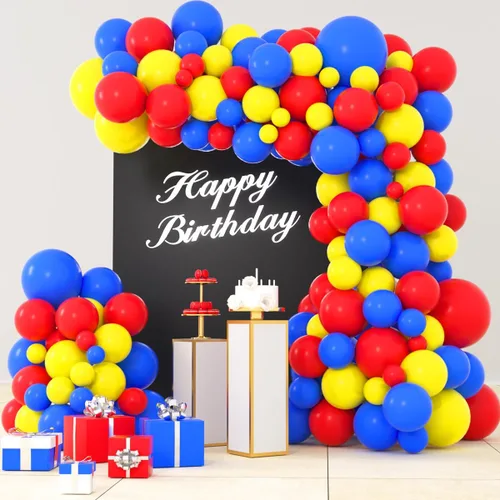 Miniatura 16 de Kit de arco de guirnalda de globos rojos y azules, azul marino, azul oscuro, globos rojos, globos neutros rubor, para cumpleaños, boda, aniversario